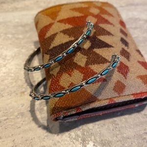 Large Turquoise Hoop Earrings